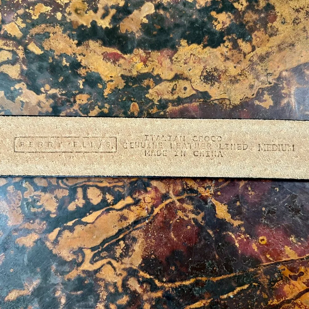 Classic Perry Ellis Italian Croco Belt